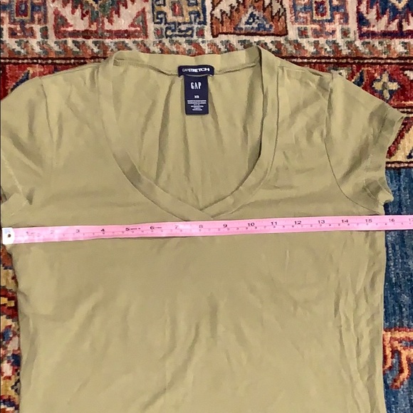 lt green Gap stretch V-neck short sleeve tee, XS - Picture 8 of 9
